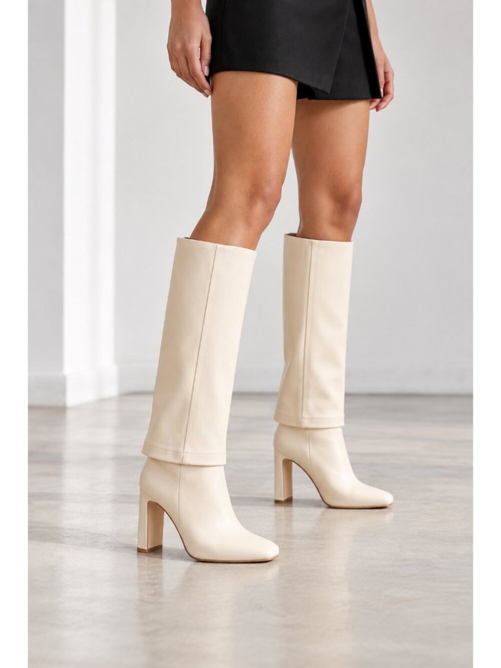 Lulus Lorlia Almond Square Toe Knee High Boots NWT - Picture 2 of 6